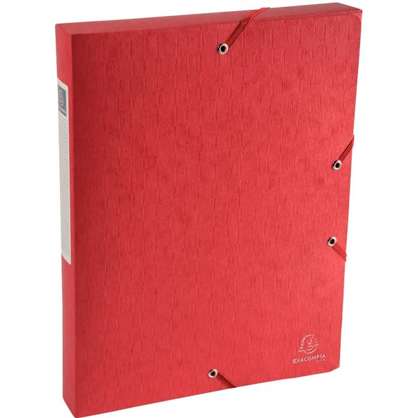 Boite de classement en carte lustrée SCOTTEN dos 4 cm, rouge — CLASSEMENT