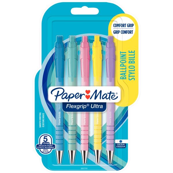 Blister de 5 stylos bille Flexgrip Ultra pastel — ECRIRE ET CORRIGER
