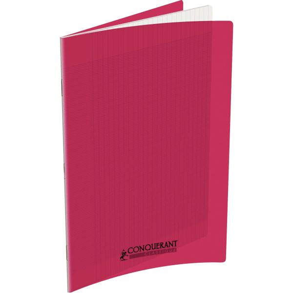 CONQUERANT CLASSIQUE Cahier 240 x 320 mm, Seyès, rose — Cahiers francais
