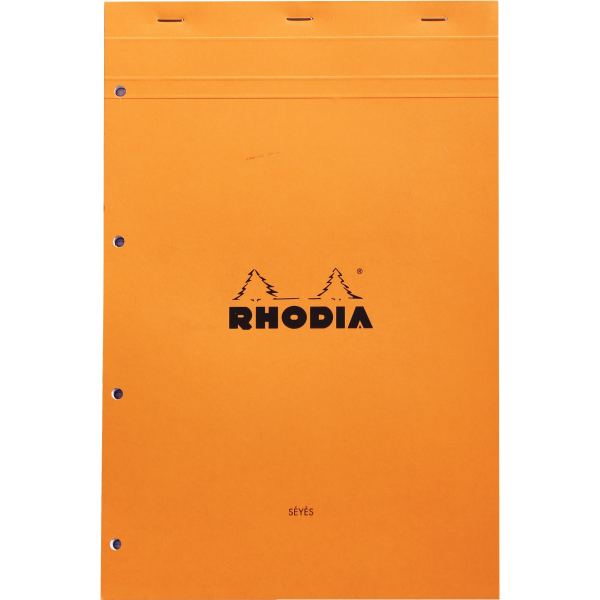 RHODIA Bloc agrafé No. 20, format A4+, Seyès, orange — Cahiers & blocs notes