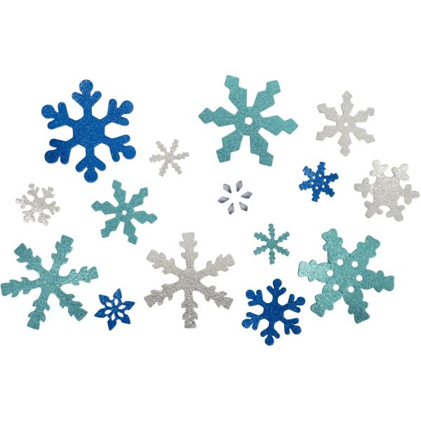 Lot de 240 flocons de neige en mousse de caoutchouc pailleté, N.C — TRAVAUX MANUELS