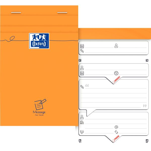 Oxford Bloc message agrafé, 110 x 170 mm, 80 feuilles — Cahiers & blocs notes