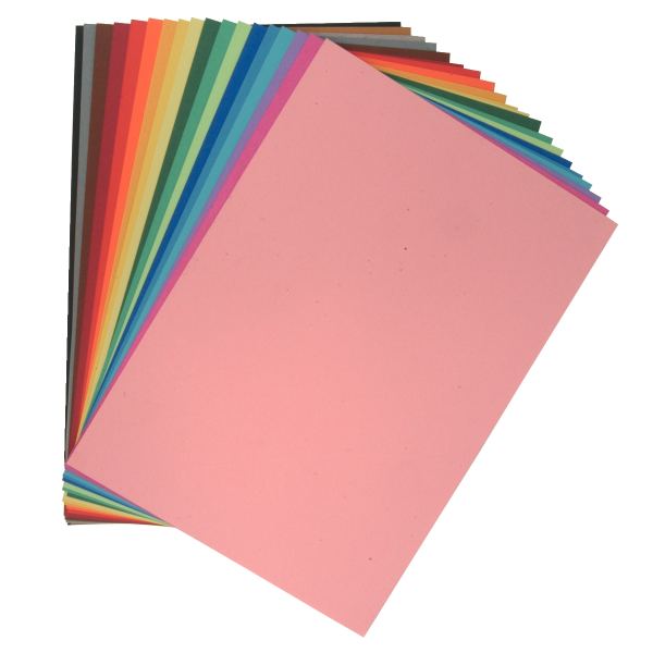 Paquet de 250 feuilles papier de couleur 160g 24x32 cm assort, N.C — DESSIN SCOLAIRE ET PROFESSIONNEL