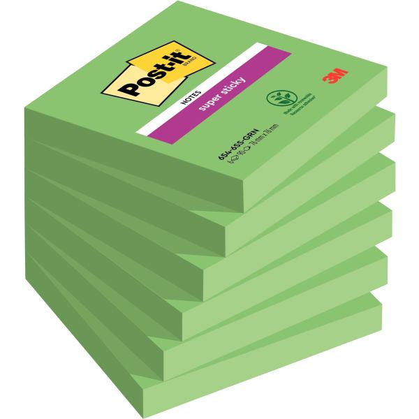 Post-it Bloc-note super sticky notes, 76 x 76 mm, vert — Notes adhésives & distributeurs