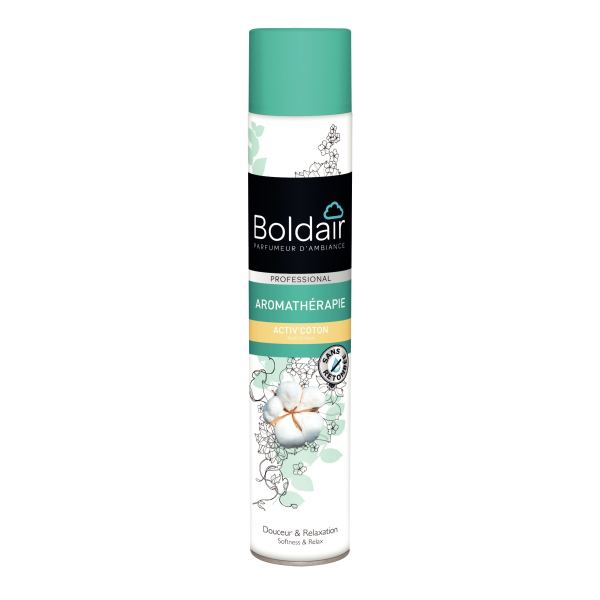 Aérosol 500 ml désodorisant aromathérapie fleur de coton, BOLDAIR — SERVICES GENERAUX