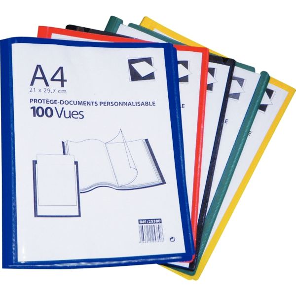 Protège-documents personnalisable 100 vues, coloris assortis, N.C — CLASSEMENT