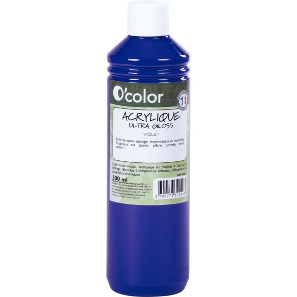 Flacon 500ml de peinture acrylique O'COLOR, violet — Non classé