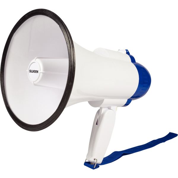 Megaphone 10W. Porte-voix Microphone intégré Blanc/Bleu, N.C — JEUX