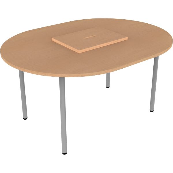 Table ovale 120x90 cm avec 1 bac taille 1 alu, N.C — UNIVERS PETITE ENFANCE