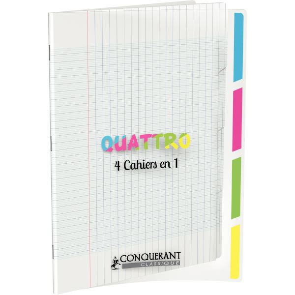 CONQUERANT CLASSIQUE Cahier "QUATTRO", 240 x 320 mm, seyès — Cahiers francais