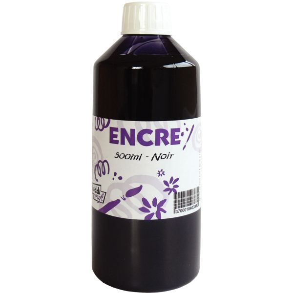 Flacon 500 ml d'encre à dessiner, coloris noir, N.C — DESSIN SCOLAIRE ET PROFESSIONNEL