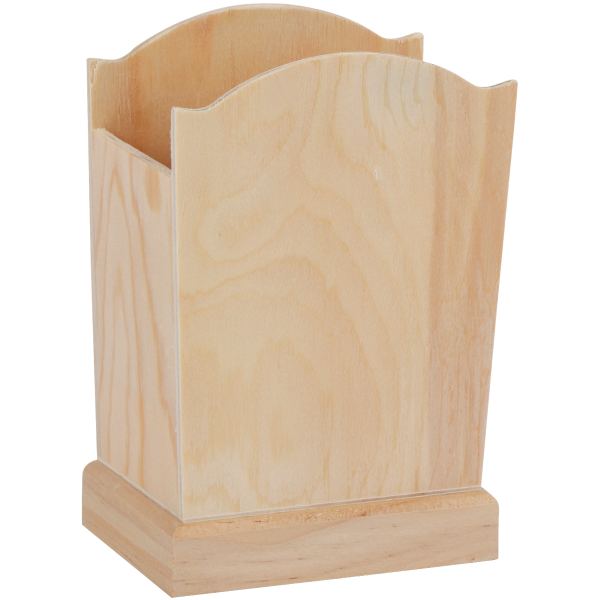 Lot de 5 pots à crayons en bois, hauteur 15 cm, N.C — TRAVAUX MANUELS