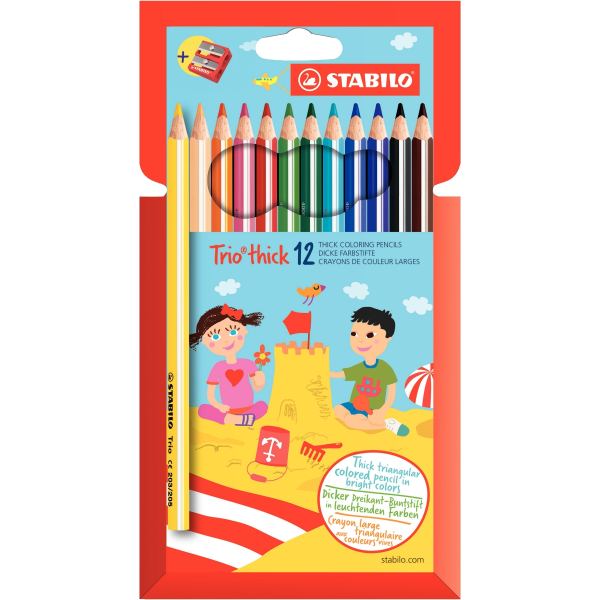 Étui de 12 crayons de couleur Trio assortis — Non classé