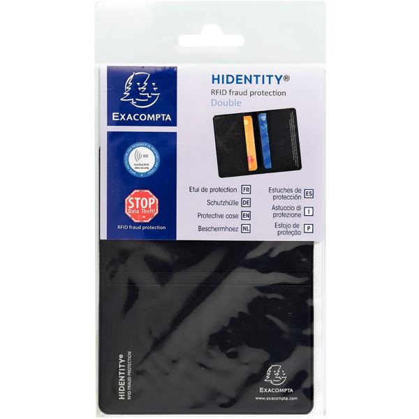 EXACOMPTA Etui de protection RFID Hidentity Double, noir — Etuis