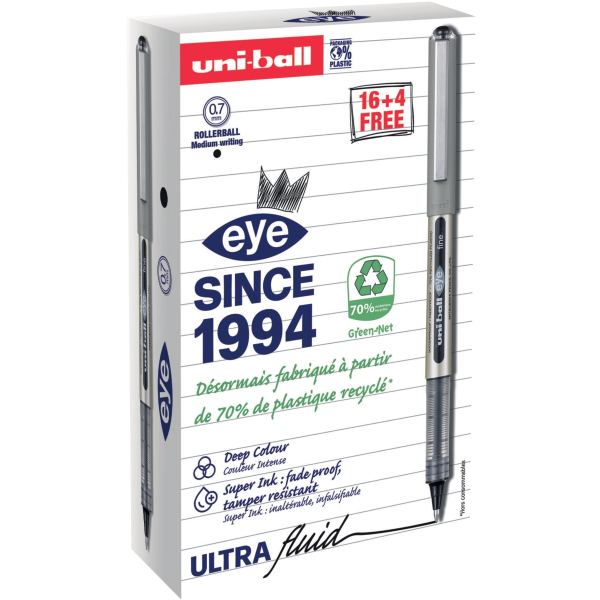 uni-ball Stylo roller eye fine UB157E, VALUE PACK, noir — Stylos roller