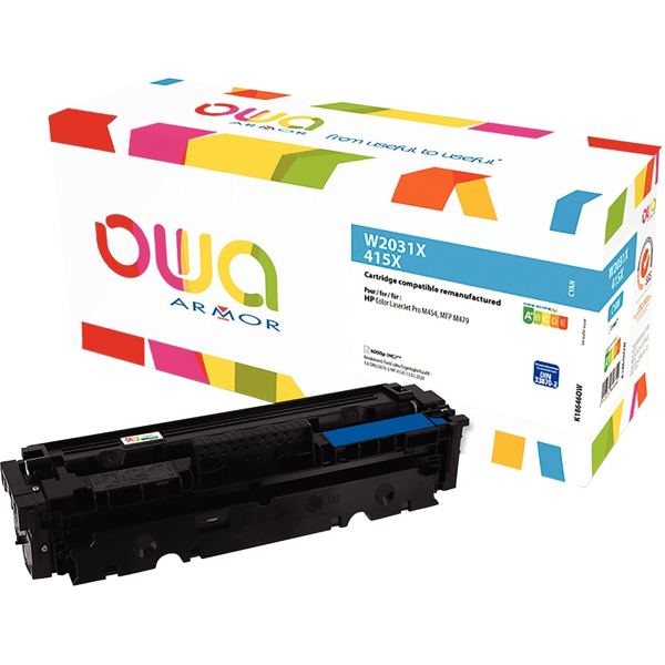 OWA cartouche laser cyan haute capacité remanufacturée compatible HP 415X (W2031X) — CONSOMMABLES INFORMATIQUES