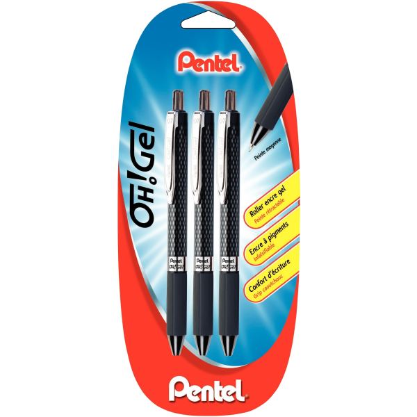 Blister de 3 rollers gel OH noirs, N.C — ECRIRE ET CORRIGER