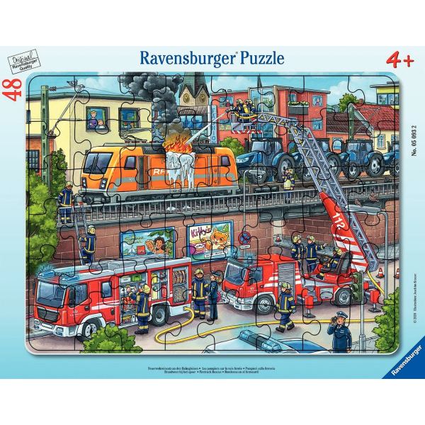 Puzzle à cadre de 48 pièces, les pompiers, N.C — JEUX