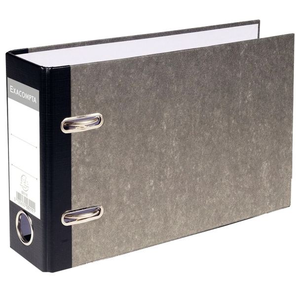 EXACOMPTA Classeur marbré gris, A5 paysage, 70 mm, gris — Classeurs à levier & accessoires
