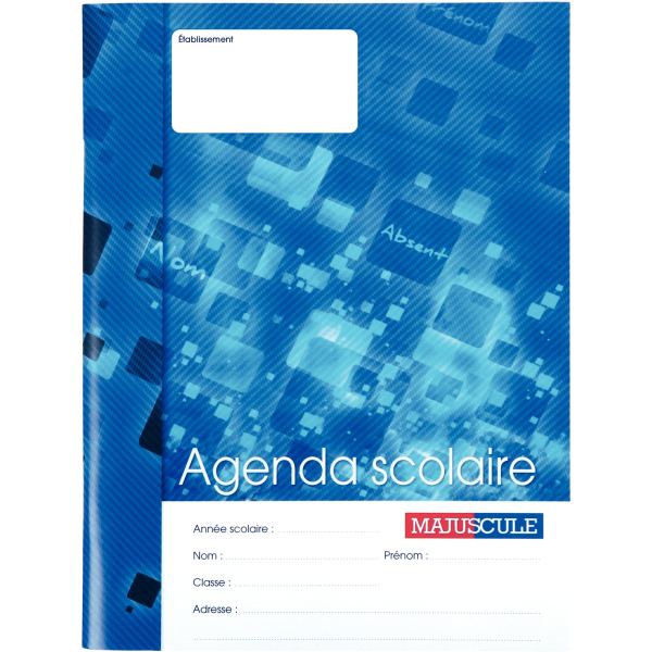 Agenda scolaire 17x22 cm 80 pages majuscule — CAHIERS ET DERIVES DE PAPIER