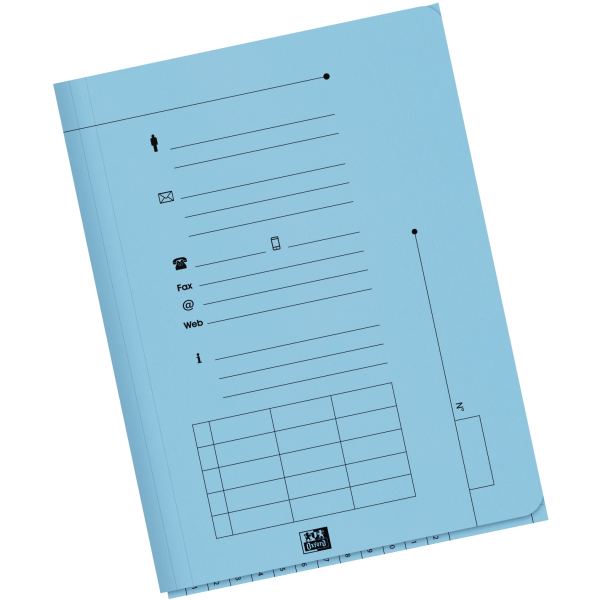 Oxford Chemise sous-dossier PASTEL, 2 rabats, A4, bleu — Dossiers suspendus