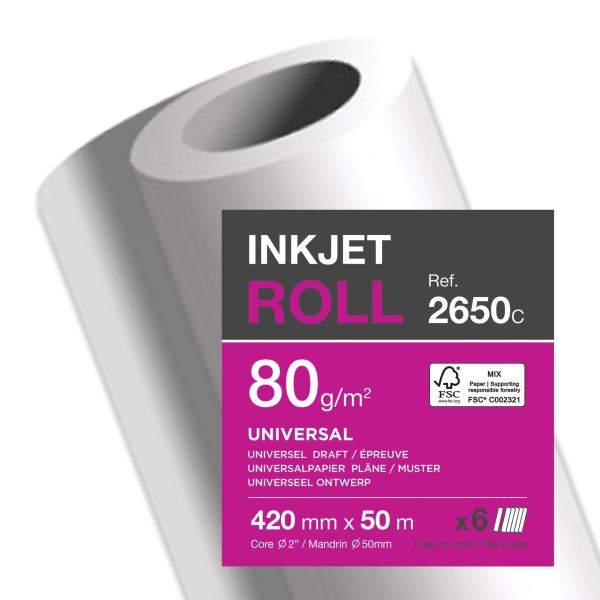 Clairefontaine Papier traceur jet d'encre, 420 mm x 50 m — Papier en rouleau
