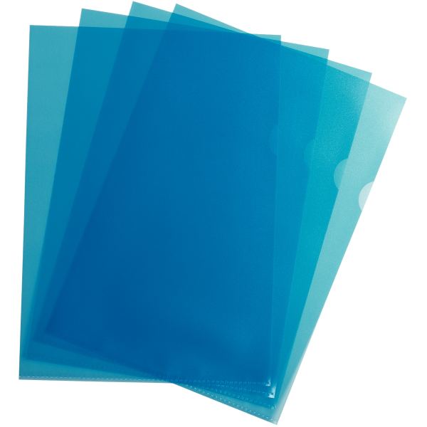 Boîte de 100 pochettes coin en polypropylène grainé 9/100ème, bleu — Non classé