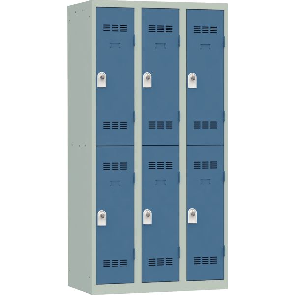 Vestiaire d'atelier 3 colonnes 6 cases industrie propre L90c, N.C — MOBILIER