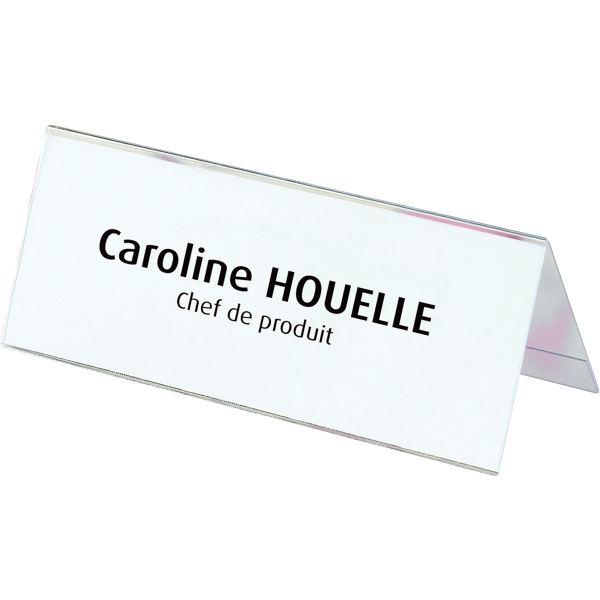 Boite de 25 chevalets plastique porte-nom 60 x 250 mm, Oxford — PETIT MATERIEL BUREAU ET ECOLE