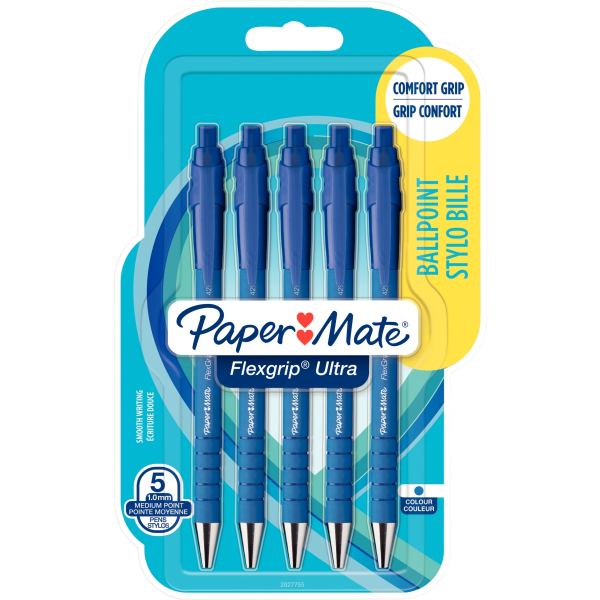 Blister de 5 stylos Flexgrip Ultra bleus — ECRIRE ET CORRIGER