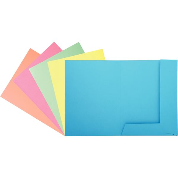 Paquet de 50 chemises 2 rabats SUPER 210g, format 24x32 cm, coloris pastel assortis, EXACOMPTA — Chemises & trieurs