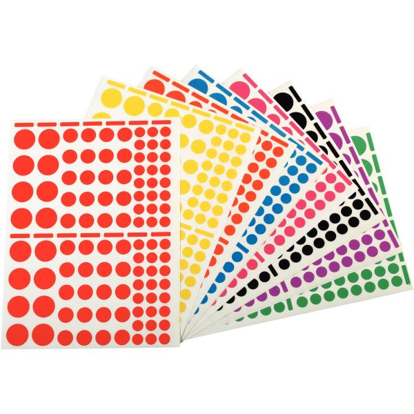 Pochette de 1 040 gommettes adhésives format ronds assortis, APLI kids — TRAVAUX MANUELS
