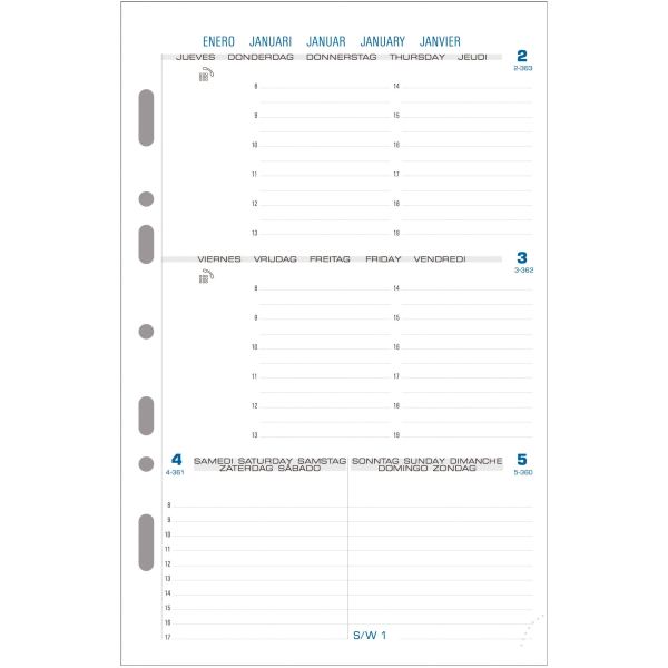 Recharge millésimée Exatime 21 12 mois blanc, EXACOMPTA — Calendriers & Agendas
