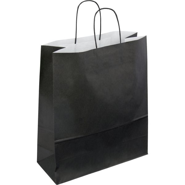 Paquet de 50 sacs Kraft noir 35+14x40 poignées torsadées, N.C — COURRIER ET EXPEDITION