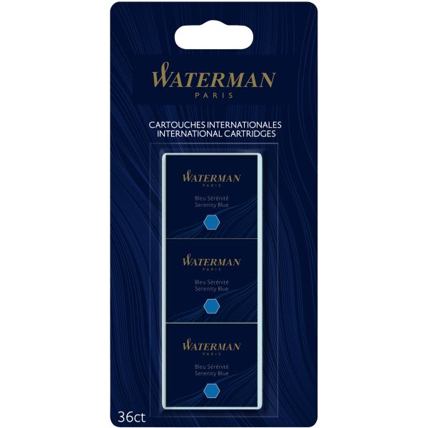 Blister de 36 cartouches courtes Waterman bleues, N.C — ECRIRE ET CORRIGER