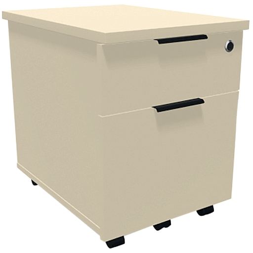 Caisson mobile mélaminé 2 tiroirs Direction plateau beige/co, N.C — MOBILIER