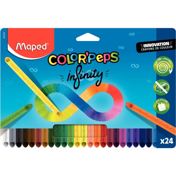 Pochette de 24 crayons de couleur Infinity, N.C — DESSIN SCOLAIRE ET PROFESSIONNEL