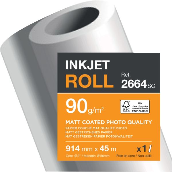 Clairefontaine Papier traceur jet d'encre, 914 mm x 45 m — Papier en rouleau