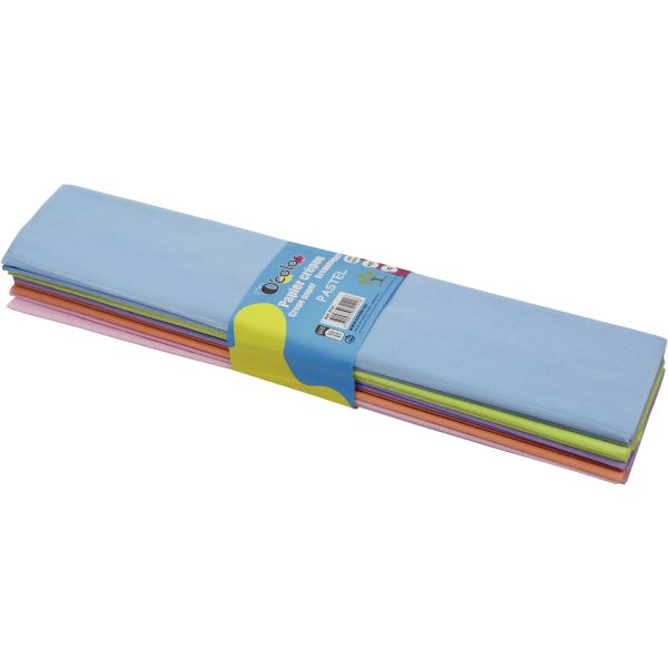 Paquet de 10 feuilles crépon ordinaires 200x50 cm coloris pas, N.C — TRAVAUX MANUELS