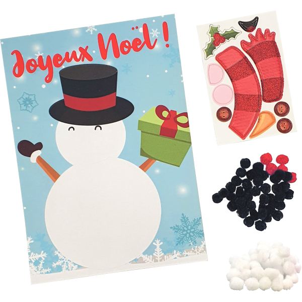Kit bonhomme de neige en pompons, N.C — TRAVAUX MANUELS