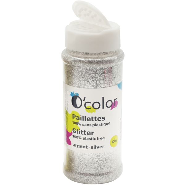 Pot de 100 grammes de paillettes sans plastique coloris arge, N.C — TRAVAUX MANUELS