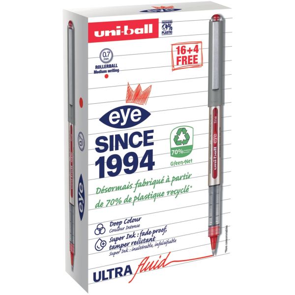 uni-ball Stylo roller eye fine UB157E, VALUE PACK, rouge — Stylos roller