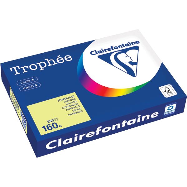 Paquet de 250 feuilles format A3 160g jonquille CLAIREFONTAI, TROPHEE — PAPIERS
