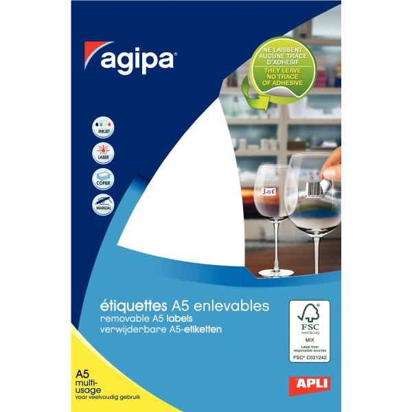agipa Etiquette bijouterie, 45 x 8 mm, format A5, enlevable — Etiquettes & Etiquettes bijoutier