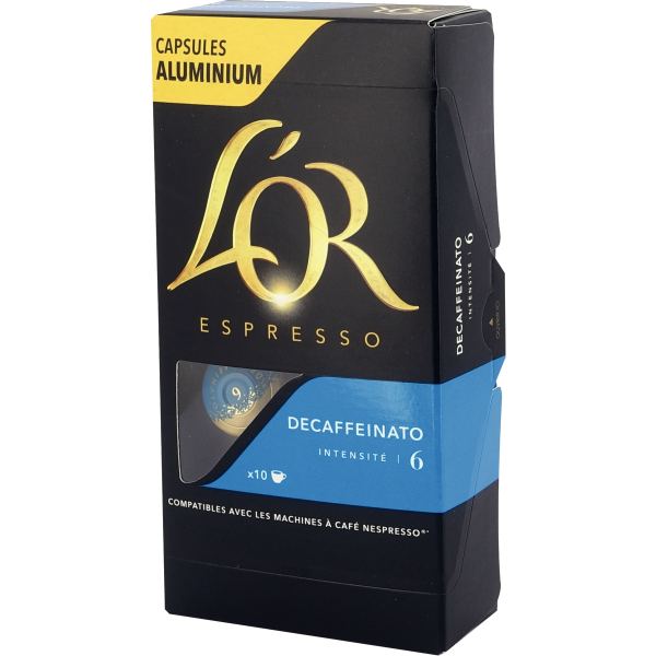 Boite de 10 capsules café OR Décafeiné, NESPRESSO — PRODUITS ALIMENTAIRES