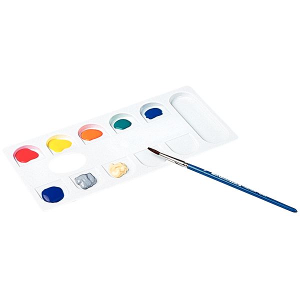 Palette rectangulaire divisée en godets, N.C — DESSIN SCOLAIRE ET PROFESSIONNEL