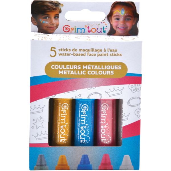 Lot de 5 sticks de maquillage couleurs métalliques, GRIM'TOUT — TRAVAUX MANUELS