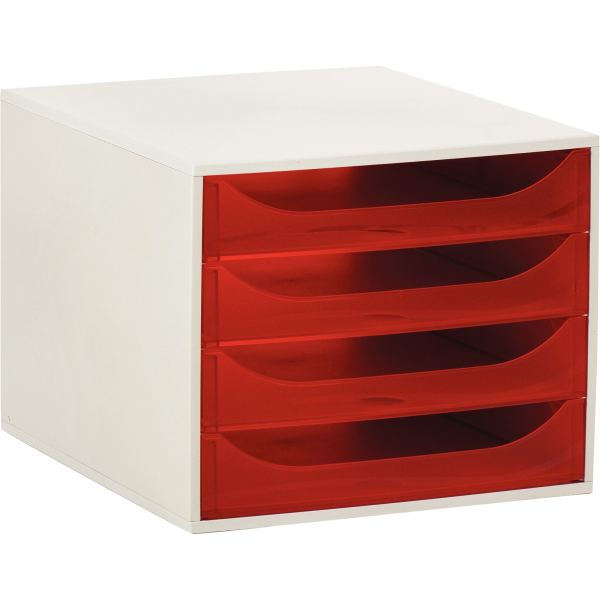EXACOMPTA Module de classement ECOBOX, 4 tiroirs, gris/ — Modules de classement