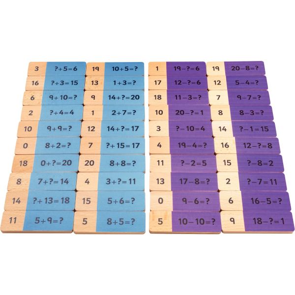 40 dominos addition soustraction en bois, N.C — JEUX