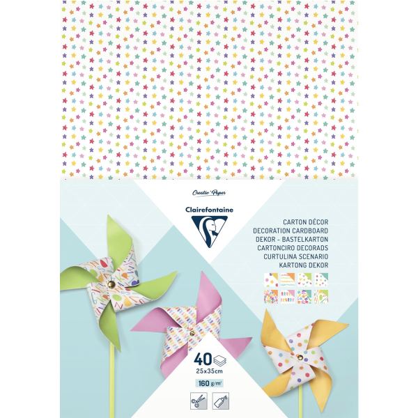 Paquet de 40 feuilles carton décoration assorties format 25 x 35 cm — Non classé